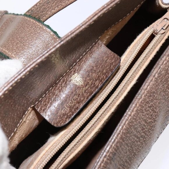 GUCCI GG Supreme Web Sherry Line Shoulder Bag PVC Beige - Picture 11 of 16